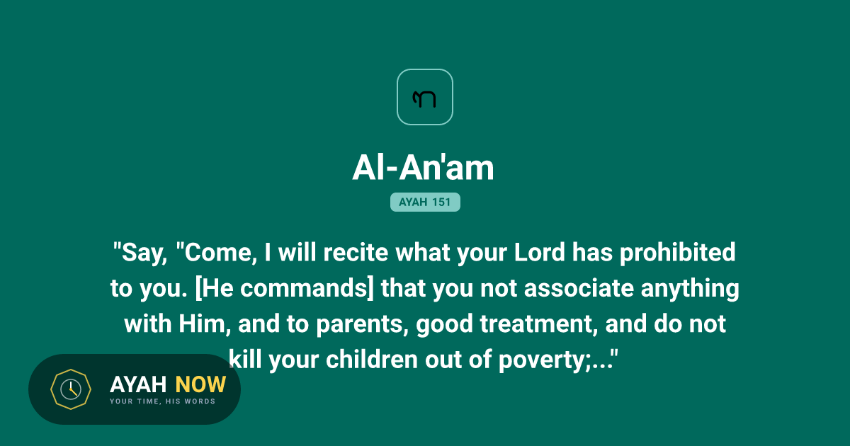 Al-An'am 6:151 Arabic Text & Translation - Quran 6:151