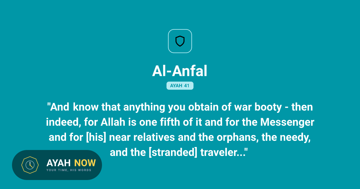 Al-Anfal 8:41 Arabic Text & Translation - Quran 8:41